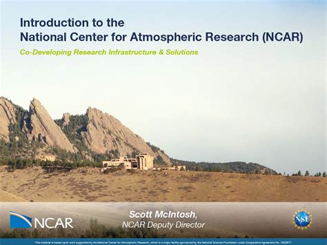 Introduction to the National Center for Atmospheric Research (NCAR ...