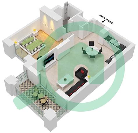 Floor Plans For Type Unit A1 UNIT 109 1 Bedroom Apartments In Al Jazi