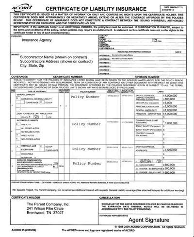 Acord Insurance Certificate Template 1 TEMPLATES EXAMPLE