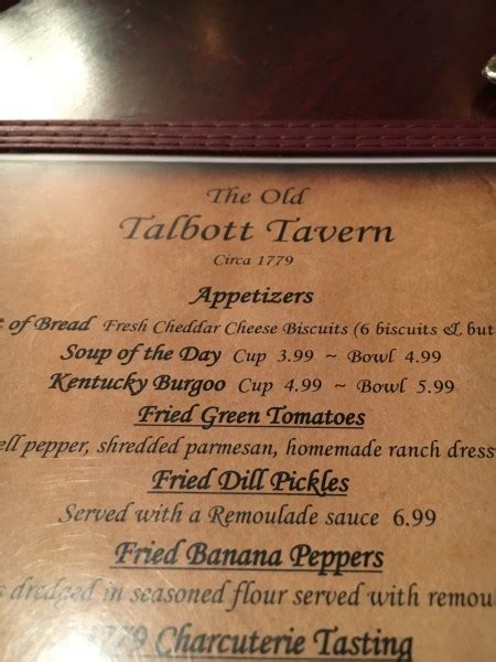 talbott tavern menu - Purple Rosemary