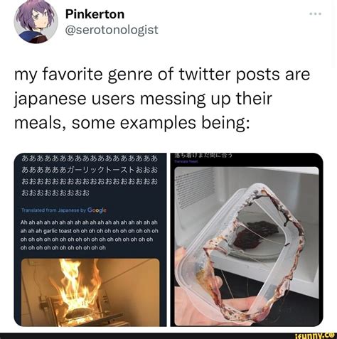 Pinkerton My Favorite Genre Of Twitter Posts Are Japanese Users Messing Up Their Meals Some