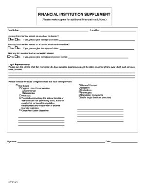 Fillable Online Tlie Financial Institutions Supplement Fax Email Print