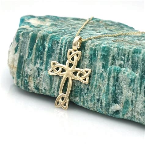 Gold Trinity Knot Celtic Cross Necklace, From… | My Irish Jeweler
