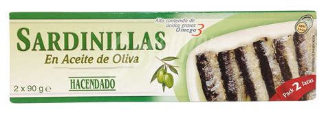 Hacendado Sardinillas Aceite Oliva Lata Pack 2 180 G Escurrido 130 G