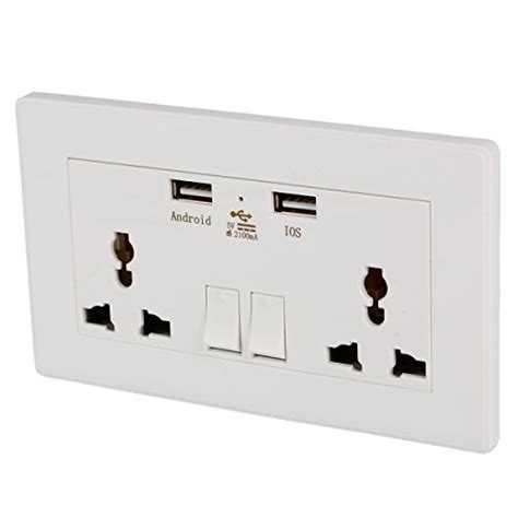 XCSOURCE Universal Electric Wall Socket Outlet With Dual Plug USB ...