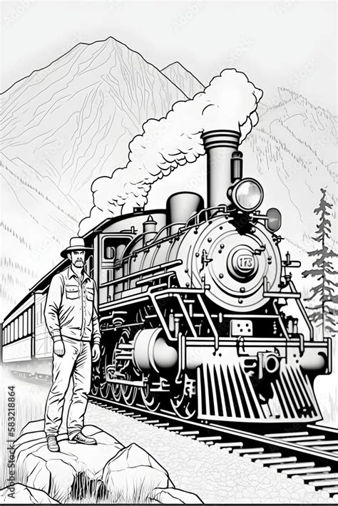 Cartoon funny looking steam train. AI generated Stock Illustration ...