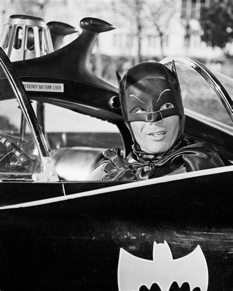 Adam West As Batman In Batmobile TV Series Classic Monochrome | Etsy