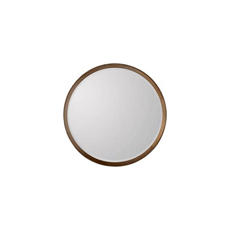 Mura Furniture Harold Medium Round Wall Mirror Walnut Stained Wood Home Decor From Moonlight