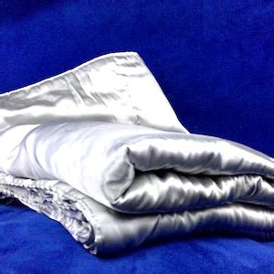 Silver Satin Blanket Throw, Large Luxurious Accent Blanket, Living Room ...