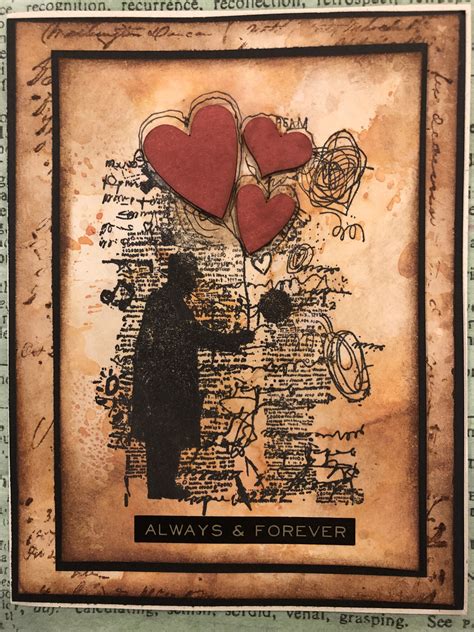 Making A Valentine’s Day Card Using Tim Holtz Theories Stamp Set And Wendy Vecchi Mat Mini