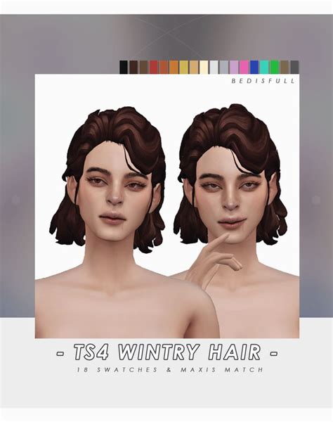 BED TS4 FM WINTRY HAIR BED MUSAE Sims Hair Sims 4 Mm Cc Sims 4 Mm