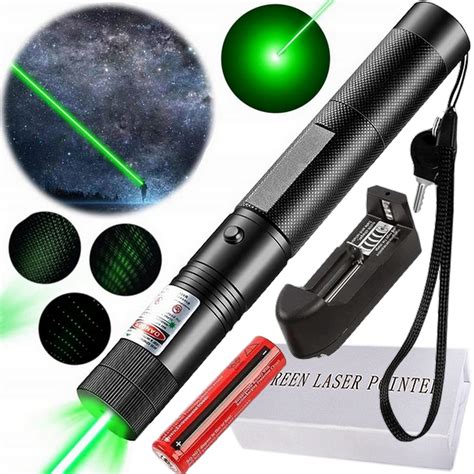 Mocny Wzka Nik Laserowy Laser Zielony Pointer Mw Du Y Zasi G