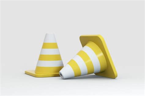 Premium Photo D Rendering Of Traffic Cones