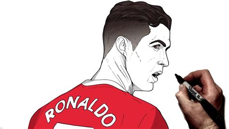 How To Draw Cristiano Ronaldo United Step By Step Football