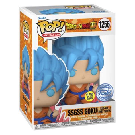 Funko Pop Animation Dragon Ball Super Exclusive Goku Ssgss Kaio Ken Times Twenty 1256 Glows