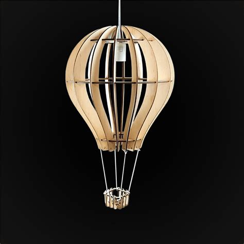 D Hot Air Ballon Svg Laser Cut File Wooden Lamp Ballon Dxf Etsy Australia