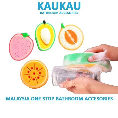 Kaukau Fruit Sponge Dishcloth Powerful Decontamination Dish Towel Thicker Scouring Pad