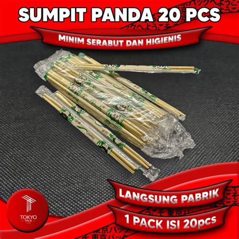 Jual Sumpit Bambu Steril Isi 20 Pcs Bungkus Plastik Sumpit Bakmi Kayu