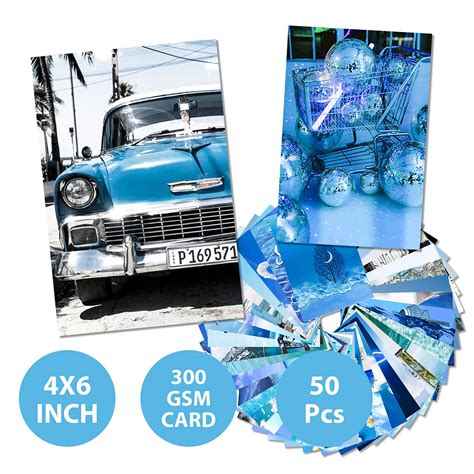 Blue Wall Collage Kit Aesthetic Pictures 50 Set 4x6 Inch Art Photos