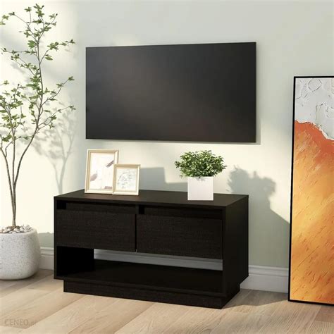 VidaXL Szafka Pod Tv Czarna 74X34X40 Cm Lite Drewno Sosnowe 13452