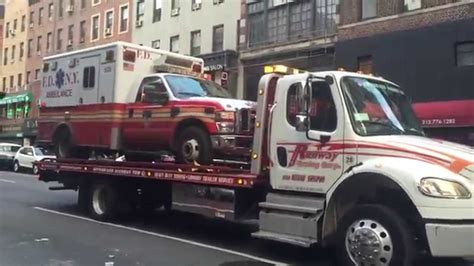 Something You Dont See Everyday Fdny Ambulance Being Towed On