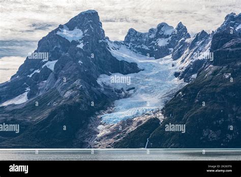 Balmaceda Peak and glacier of Last Hope Sound, Bernardo O'Higgins National Park, Puerto Natales ...