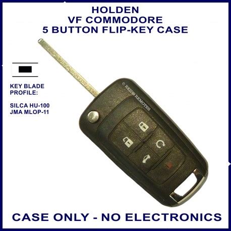 Holden VF Commodore 5 Button Flip Key Shell Replacement Only No PCB