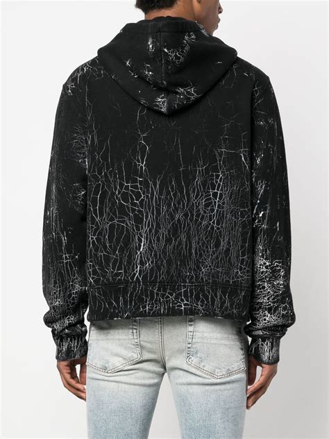 Amiri Black Hoodie With Tye Dye Pattern And Logo Modesens