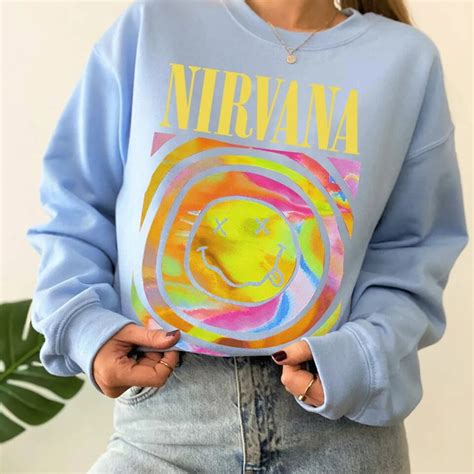 Nirvana Smiley Face Crewneck Sweatshirt Sold By Daviweinstein Sku 12847408 Printerval