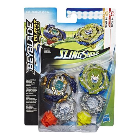 Beyblade Burst Turbo Slingshock Dual Pack Fafnir F4 + Rudr R4