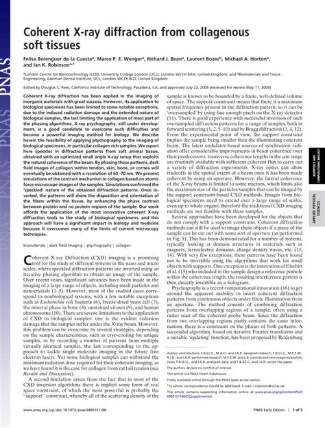 Pdf Coherent X Ray Diffraction From Collagenous Soft Tissuesucapikr