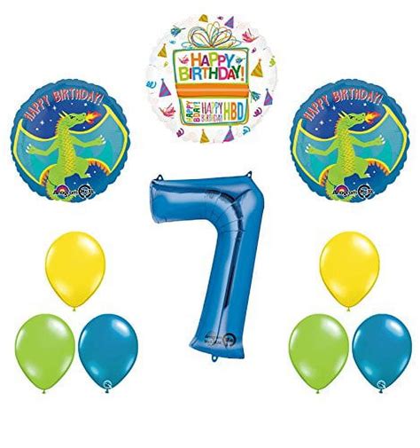 Dragon 7th Birthday Party Supplies And Balloon Decoration Bouquet