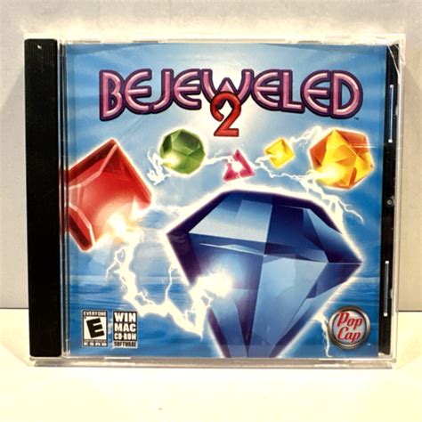 Bejeweled 2 Deluxe Pc Cd Rom 2004 Windows Pop Cap Action Puzzle Game