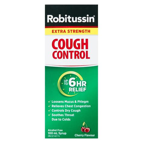 Robitussin Extra Strength Cough Control Syrup Cherry Flavour 100 Ml Weshine Ca Health