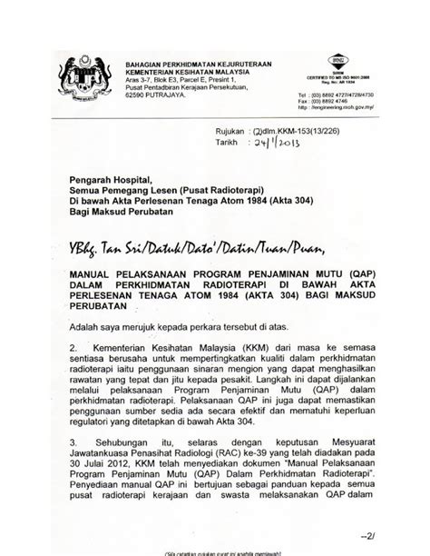 PDF Radia Moh Gov My Letter Manual Setiap Institusi Perubatan