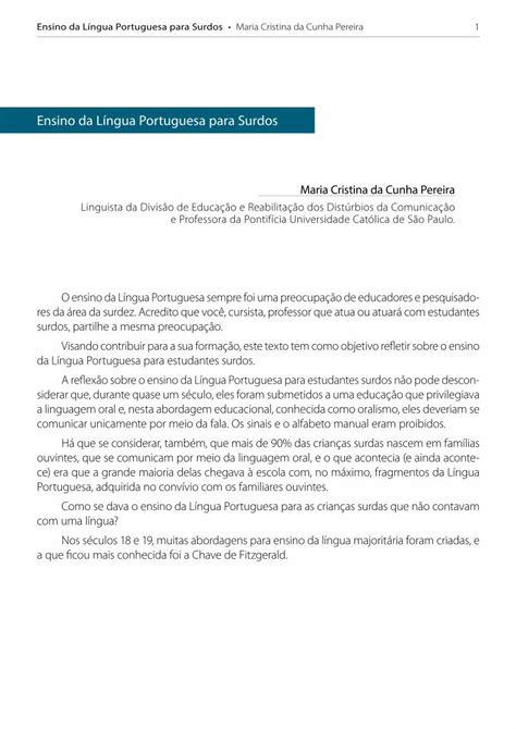 PDF Ensino da Língua Portuguesa para Surdos PDF fileO ensino da