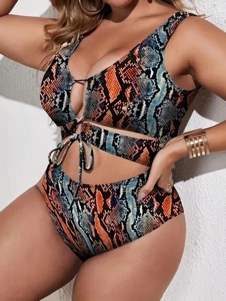 Dropship Plus Size Leopard Print Sexy One Piece Swimsuit Womens Plus