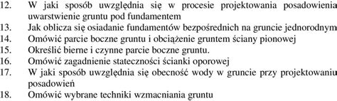 Pytania Zagadnienia Na Egzamin Dyplomowy Na Kierunku Budownictwo I