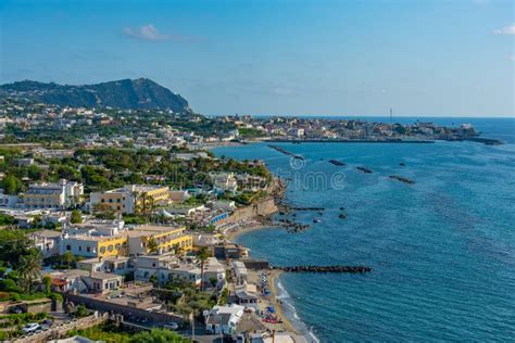 Panorama View of Italian City Forio at Ischia Island Stock Photo ...