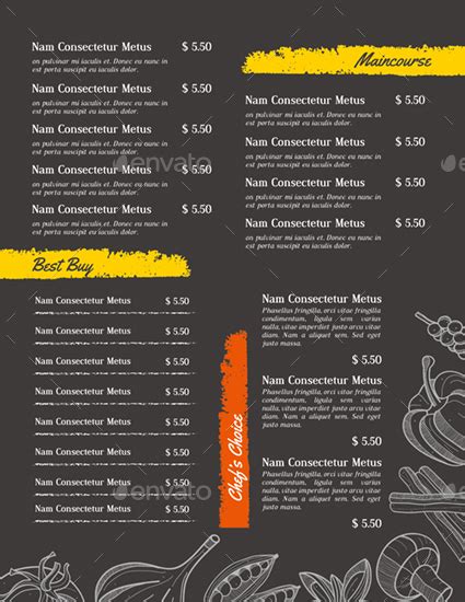 Black & White Restaurant Menu by monggokerso | GraphicRiver