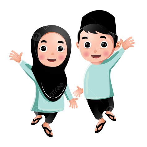 cute kids moslem santri character kids moslem kids santri muslim png