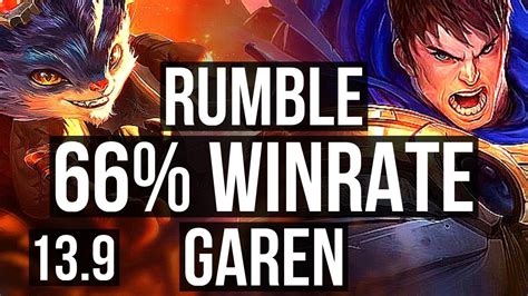 RUMBLE Vs GAREN TOP Rank 4 Rumble 6 0 0 66 Winrate Dominating