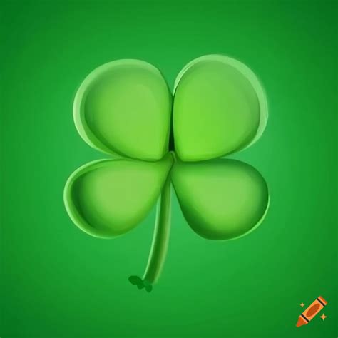 Cartoon Style Four Leaf Clover