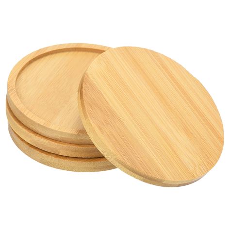 Unique Bargains Plant Pot Saucer Bamboo Planter Saucer Drip Tray Round