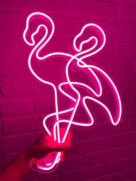 Flamingo Led Neon Pared Ne N Decoraci N Dormitorio Etsy