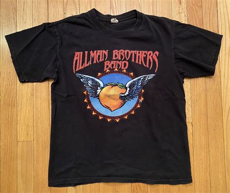 Vintage S Allman Brothers Band Flying Peach Black Gem