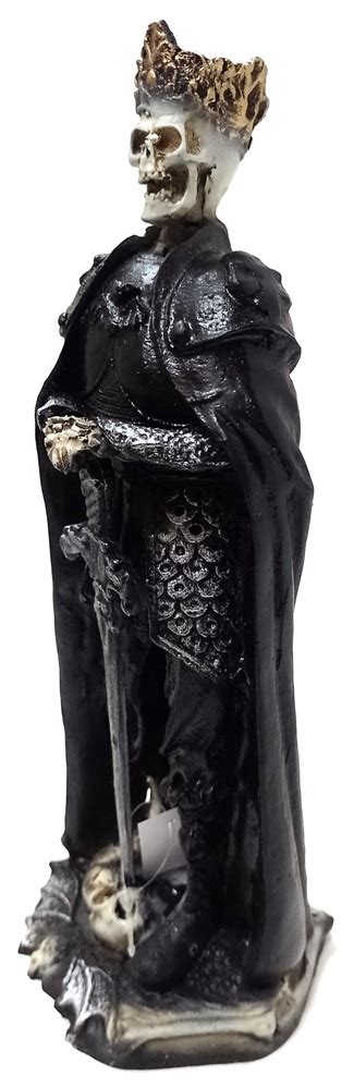 Estátua em Resina Exu Caveira Guardião Coroa 25cm