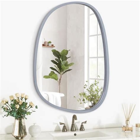 Miroir Mural Irrégulier Ovale Asymétrique Moderne Unique Décoratif Pour