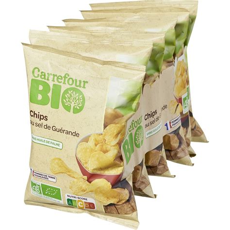 Chips Bio Au Sel De Gu Rande Carrefour Bio Les Sachets De G