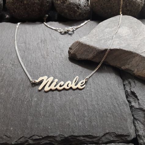 Cadena De Nombres Personalizada Con El Nombre Deseado En Plata Etsy